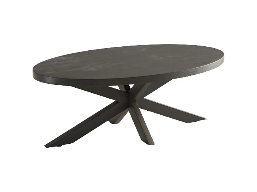 Table basse ovale collection MADEIRO noir.