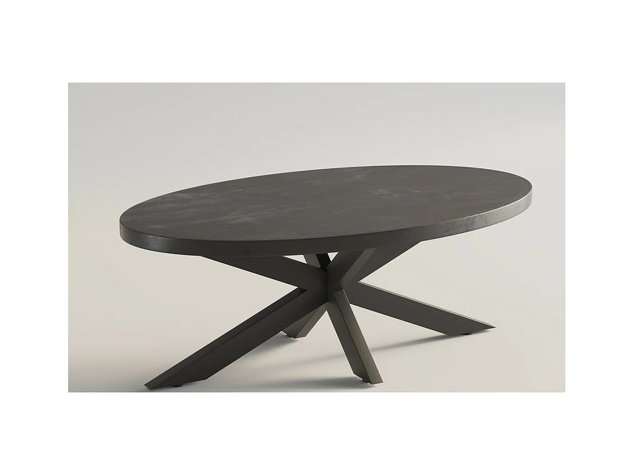 Table basse ovale collection MADEIRO noir.