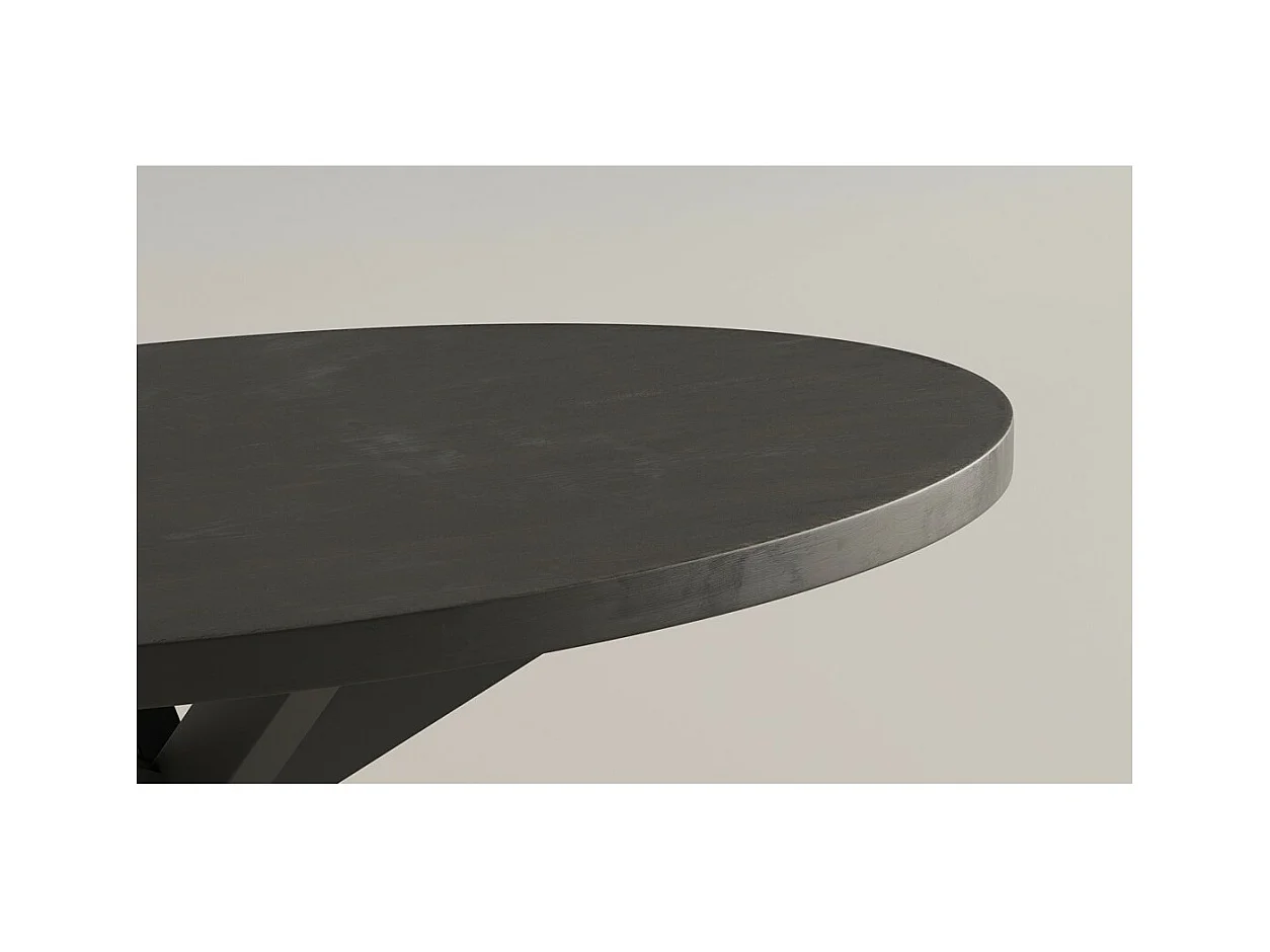 Table basse ovale collection MADEIRO noir.