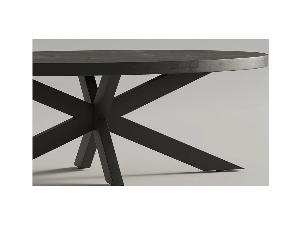 Table basse ovale collection MADEIRO noir.