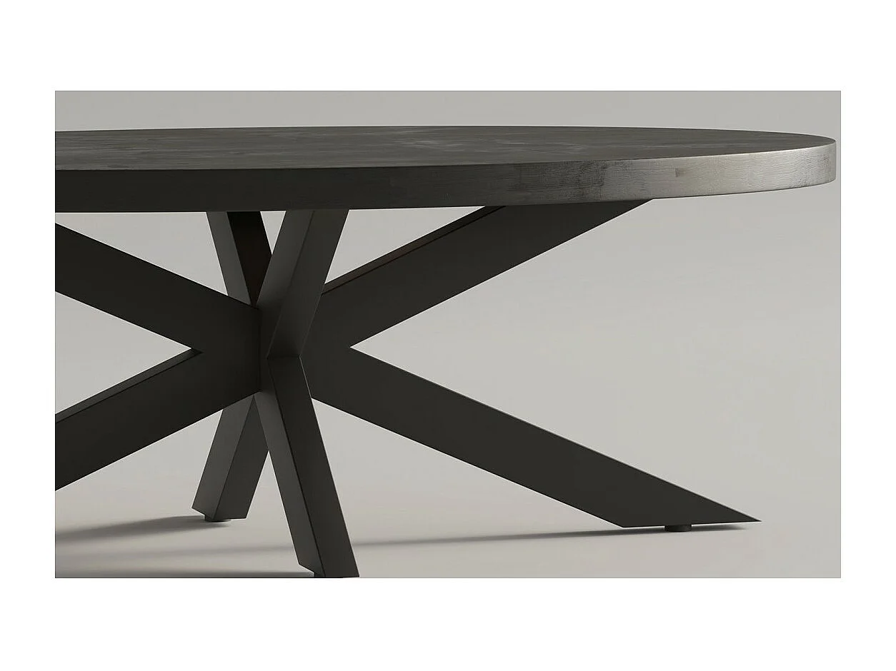 Table basse ovale collection MADEIRO noir.