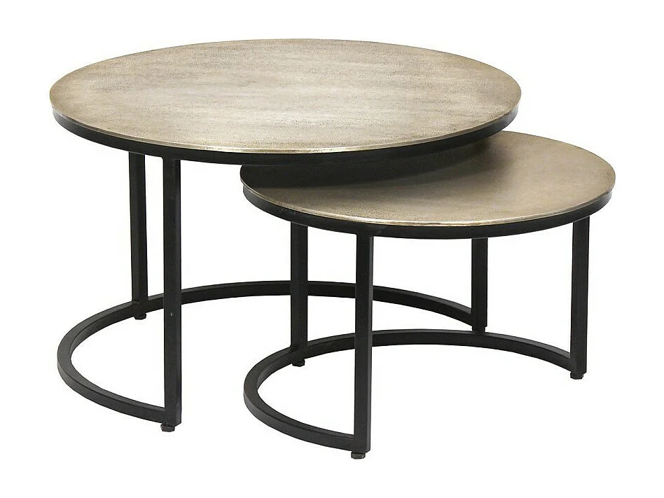 Table basse collection IMARA argent vieilli.