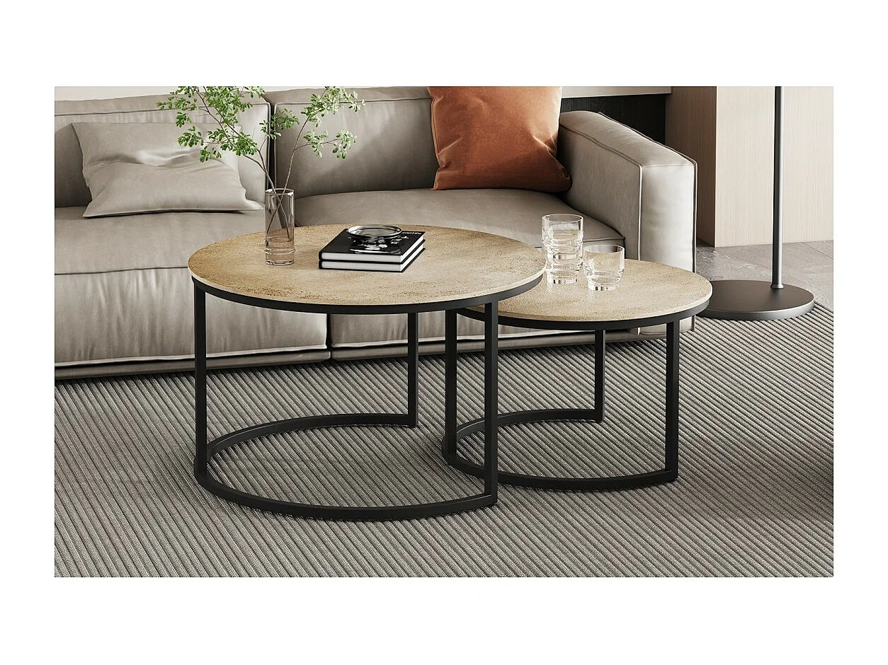 Table basse collection IMARA argent vieilli.