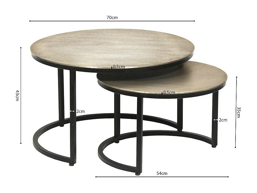 Table basse collection IMARA argent vieilli.