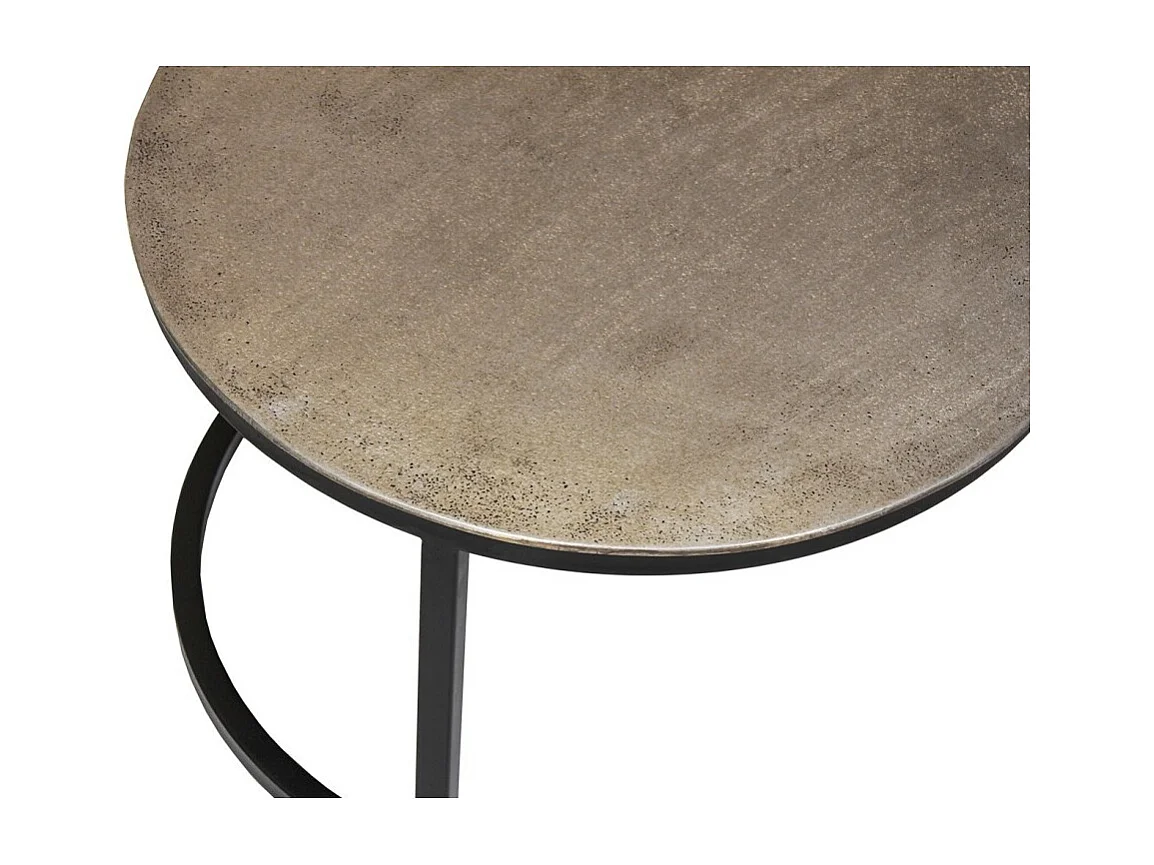 Table basse collection IMARA argent vieilli.