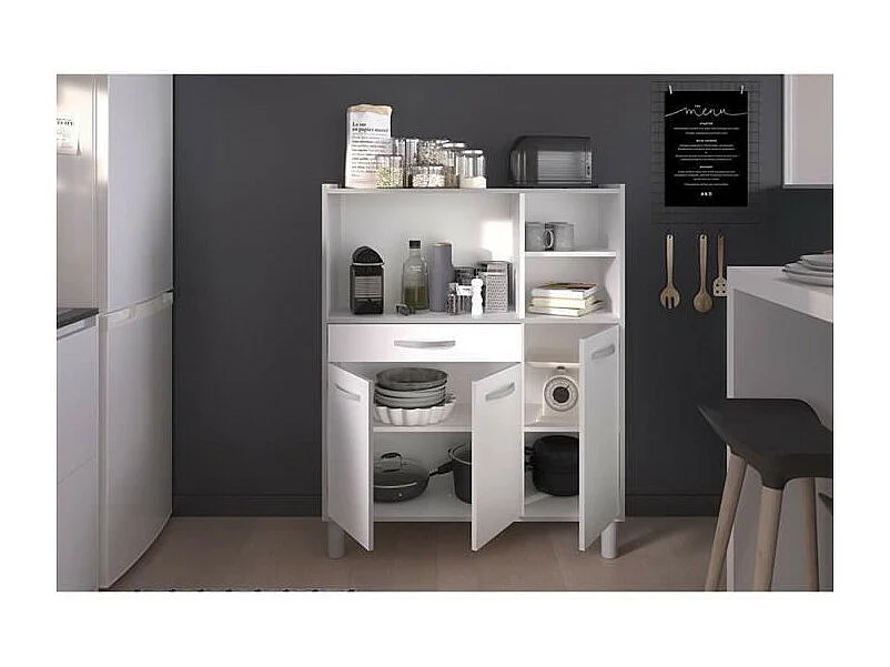 Aparador de cocina combinado 101 cm Blanco - OSLO
