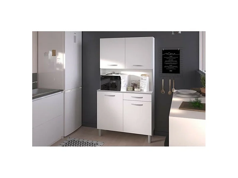 KüchenSideboard – Weiß – 4 Türen – 101 cm