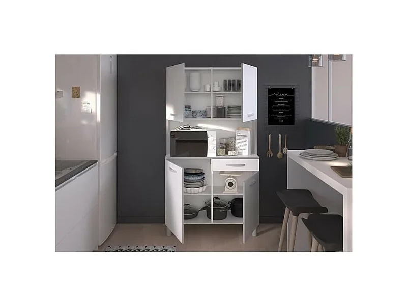 KüchenSideboard – Weiß – 4 Türen – 101 cm
