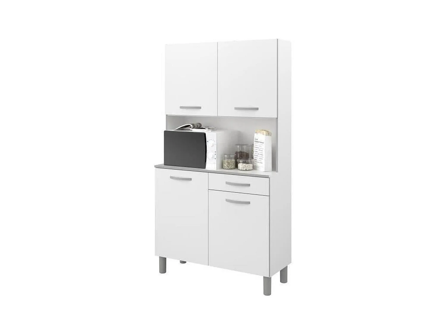 KüchenSideboard – Weiß – 4 Türen – 101 cm