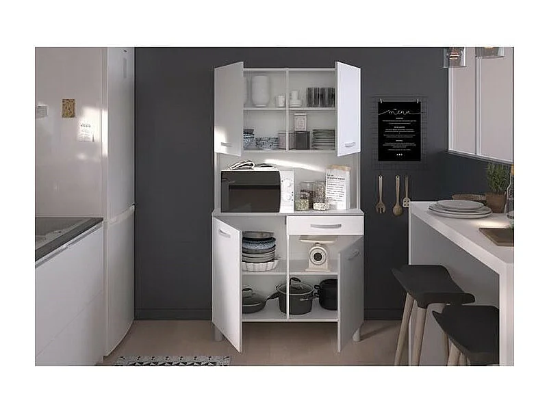 KüchenSideboard – Weiß – 4 Türen – 101 cm