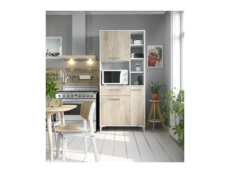 ECO Buffet de cuisine L 80 cm - Décor chene