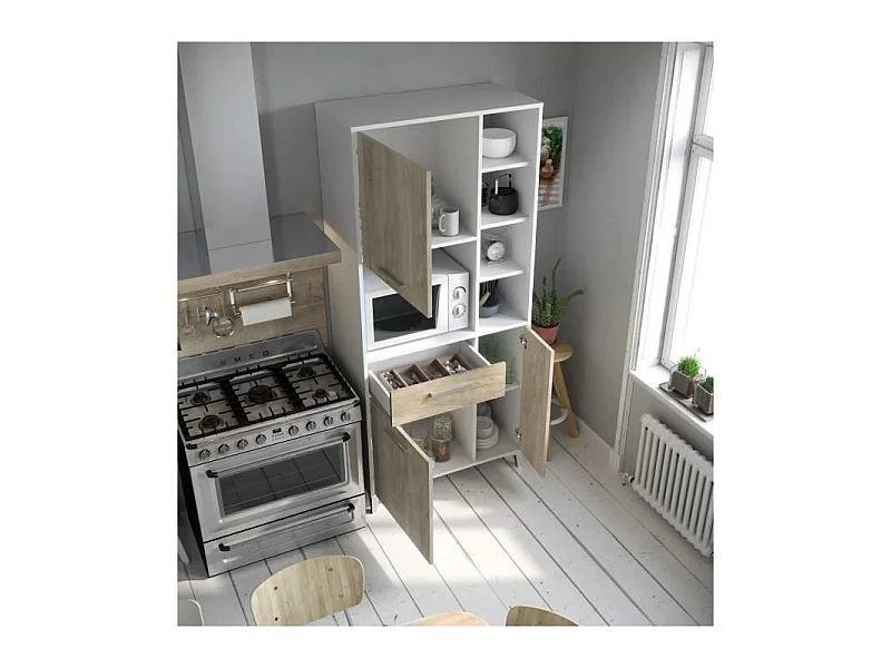 ECO Buffet de cuisine L 80 cm - Décor chene