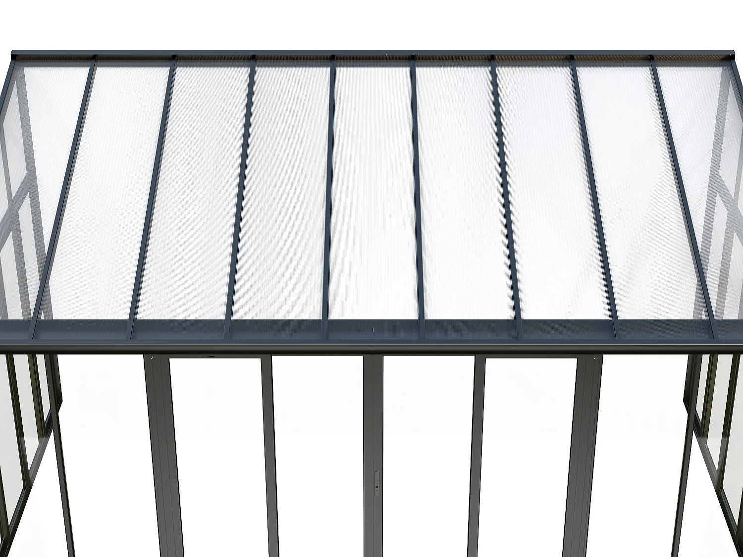 Terraza cerrada de aluminio y policarbonato con protección UV - 15,8 m² - antracita - MATHILDA