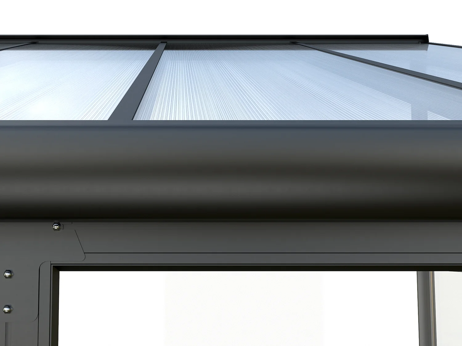 Véranda en aluminium et polycarbonate avec protection UV - 16 m² - anthracite - MATHILDA