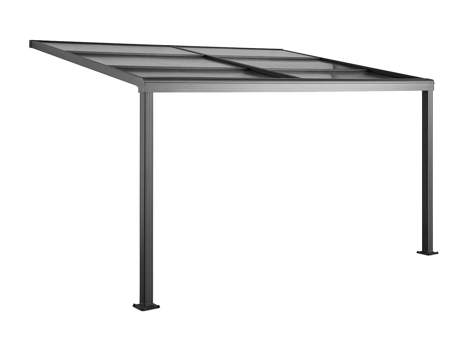Pergola adossée en aluminium avec toit coulissant - 12 m² - anthracite - IZEDA