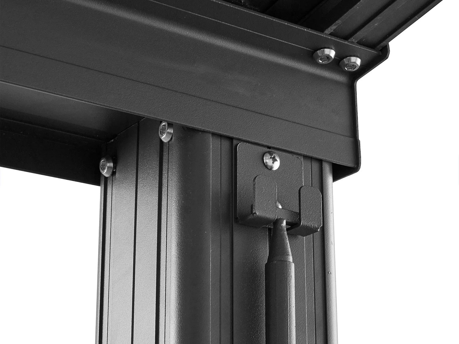 Pergola adossée en aluminium avec toit coulissant - 12 m² - anthracite - IZEDA