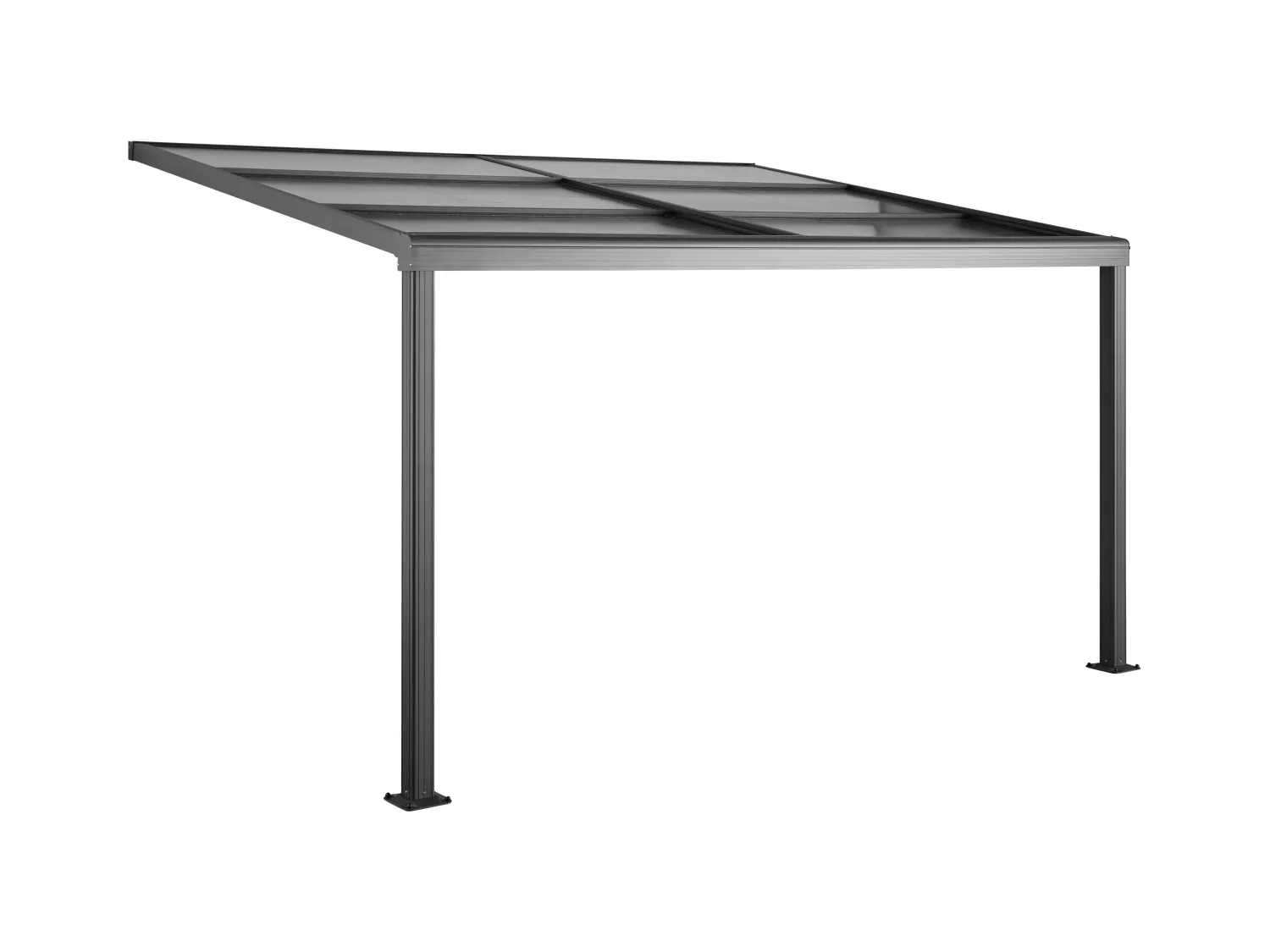 Pergola adossée en aluminium avec toit coulissant - 12 m² - anthracite - IZEDA