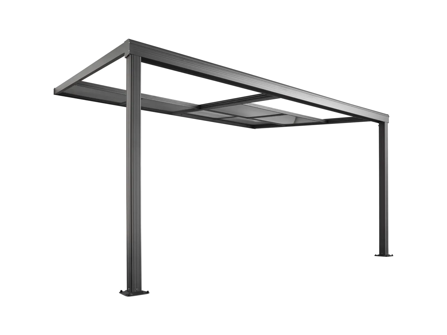 Pergola adossée en aluminium avec toit coulissant - 12 m² - anthracite - IZEDA