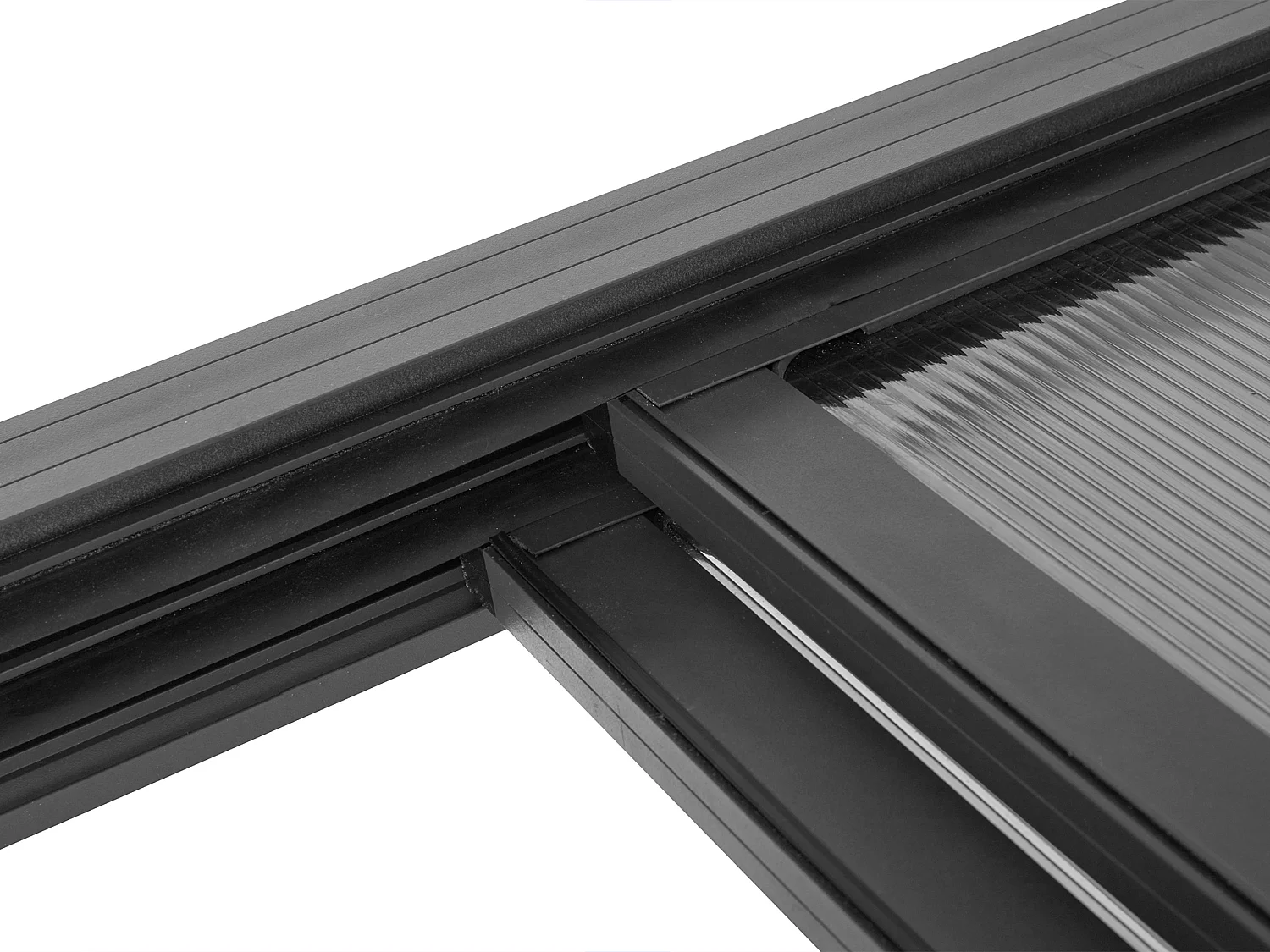 Pergola voor tegen de muur met schuifbaar dak - 12 m² - Antraciet - IZEDA