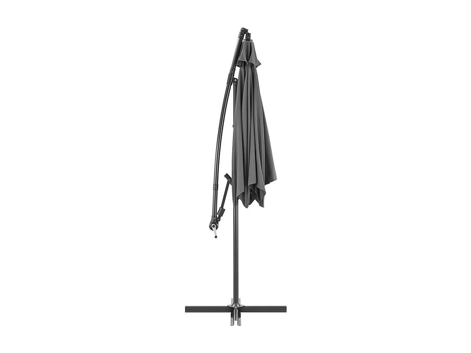 Parasol déporté AUREA Ø3,0 m – Mât aluminium, toile polyester 180 g/m², gris