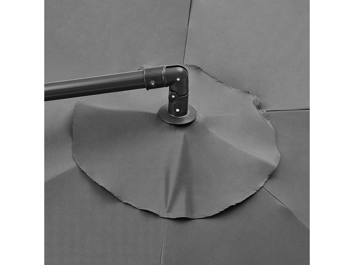 Parasol déporté AUREA Ø3,0 m – Mât aluminium, toile polyester 180 g/m², gris