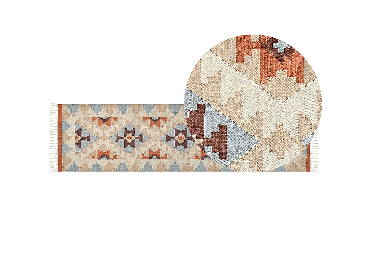 Tappeto kilim cotone multicolore 80 x 300 cm DILIJAN