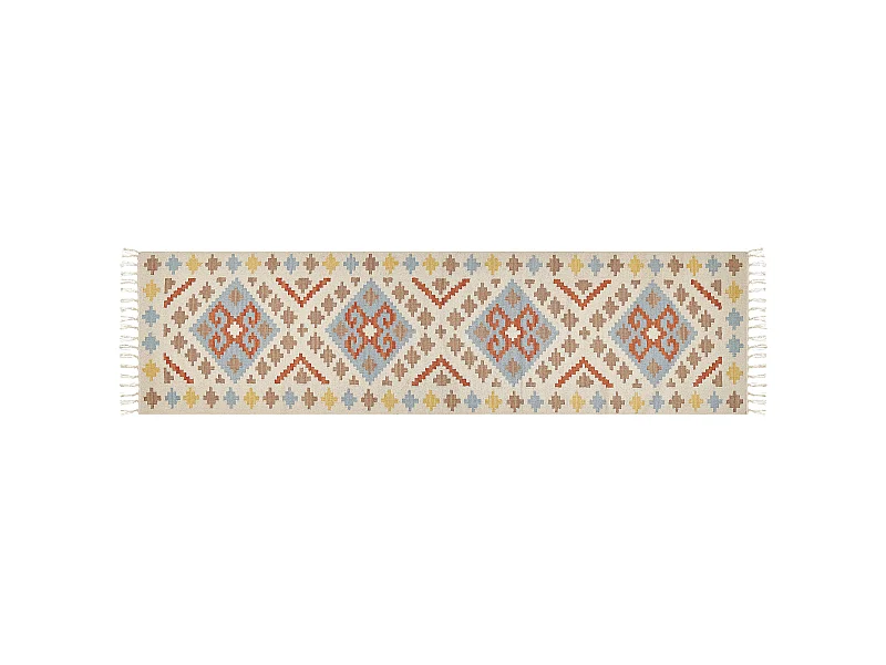 Dywan bawełniany kilim 80 x 300 cm wielokolorowy ATAN
