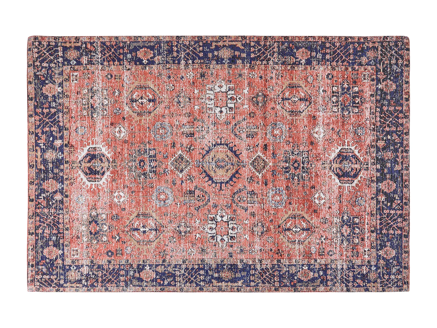 Vloerkleed katoen rood/blauw 200 x 300 cm KURIN