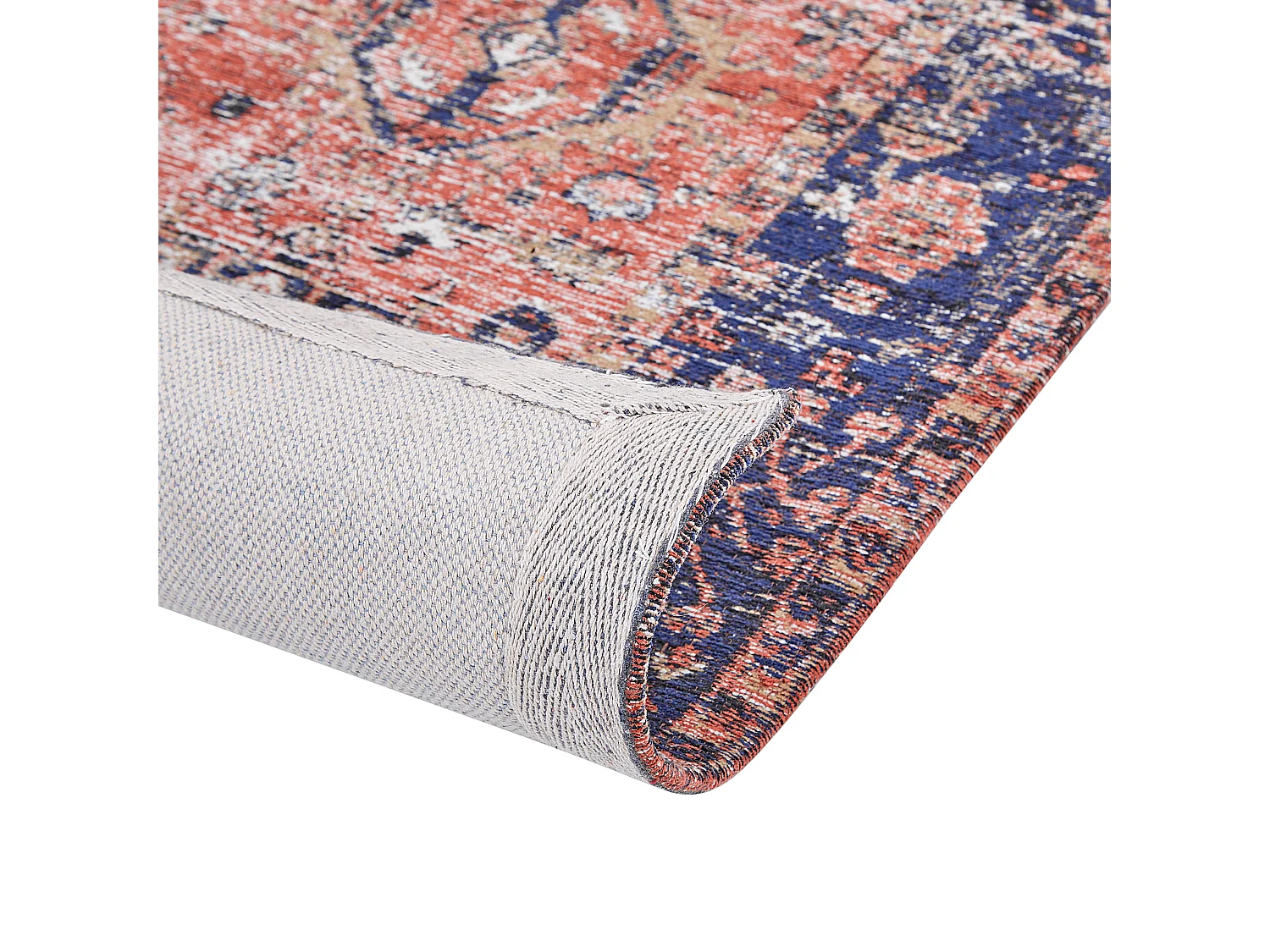 Alfombra de algodón rojo/azul 200 x 300 cm KURIN