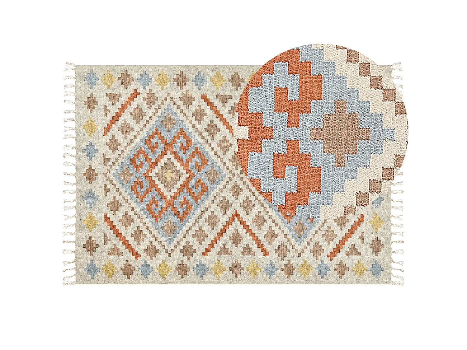 Tappeto kilim cotone multicolore 160 x 230 cm ATAN