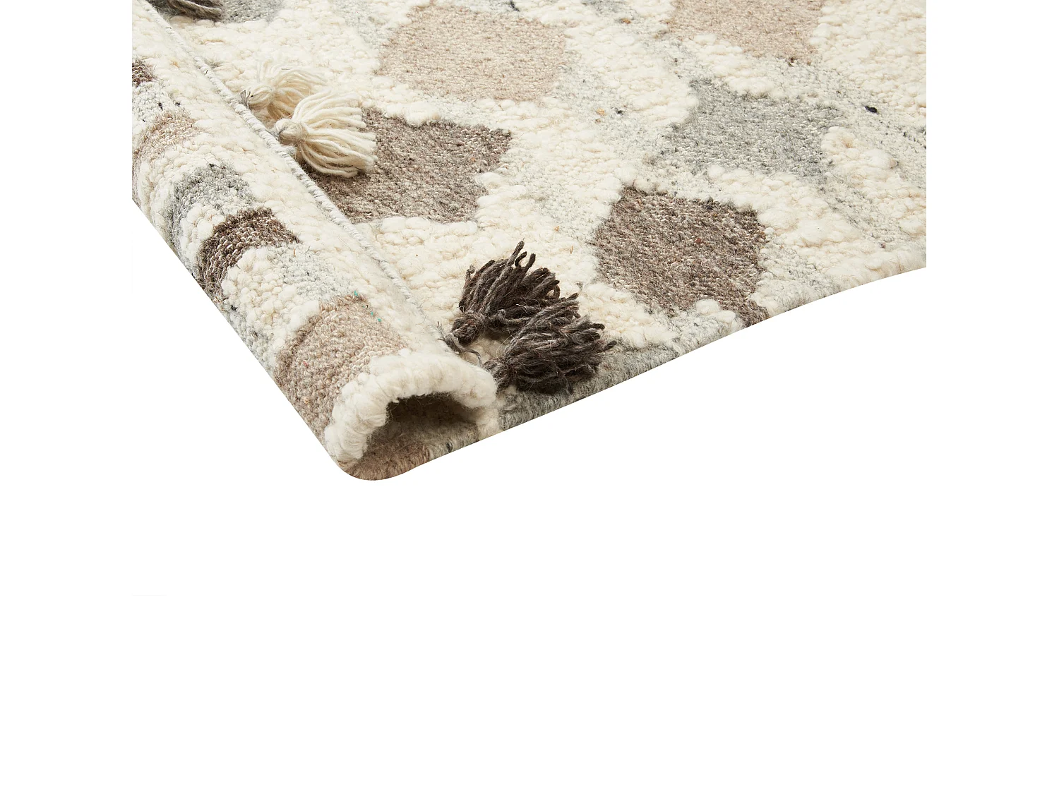 Alfombra kilim de lana beige/gris/marrón 200 x 300 cm KAGHTSRASHEN