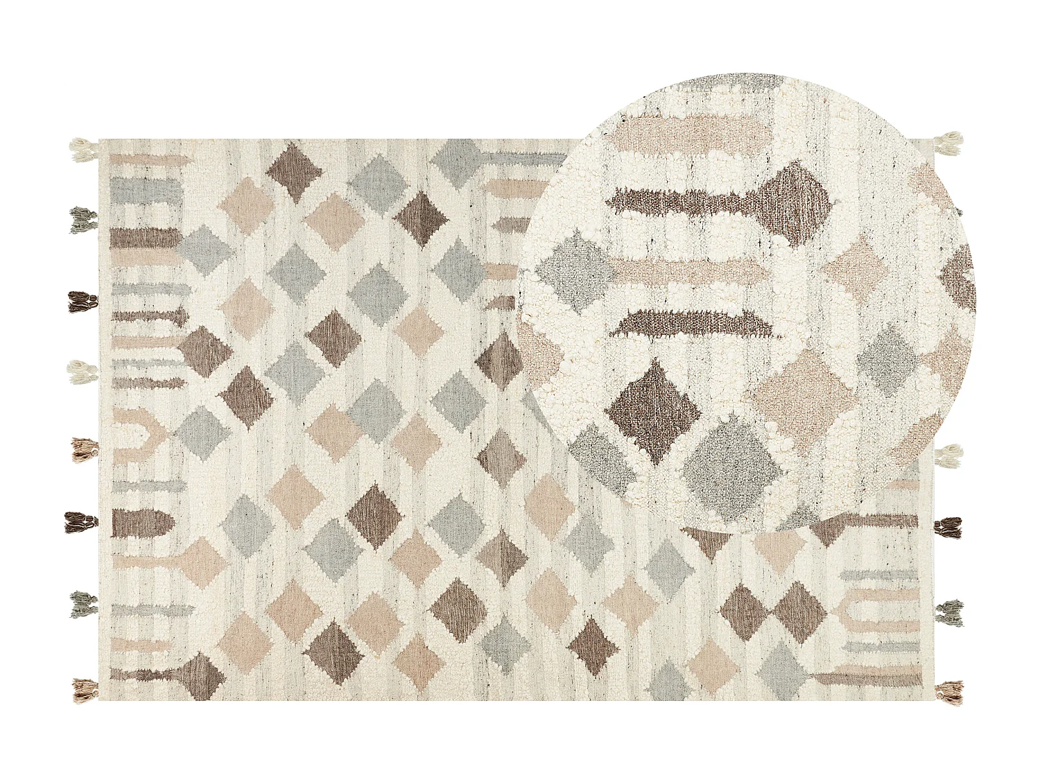 Tapis KAGHTSRASHEN Beige 200 x 300 cm Laine Kilim