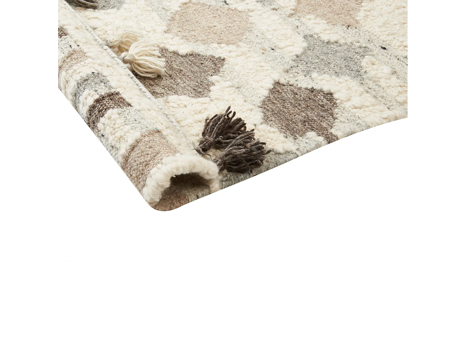 Alfombra kilim de lana beige/gris/marrón 200 x 300 cm KAGHTSRASHEN