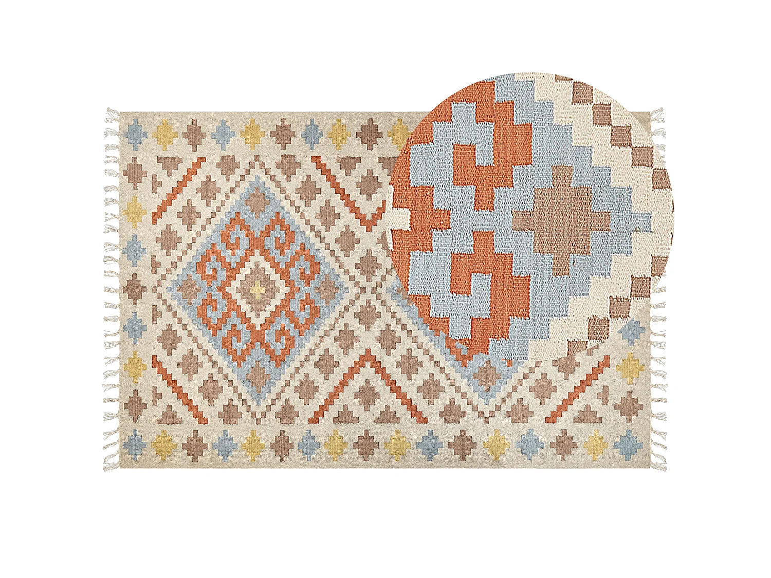 Dywan bawełniany kilim 200 x 300 cm wielokolorowy ATAN