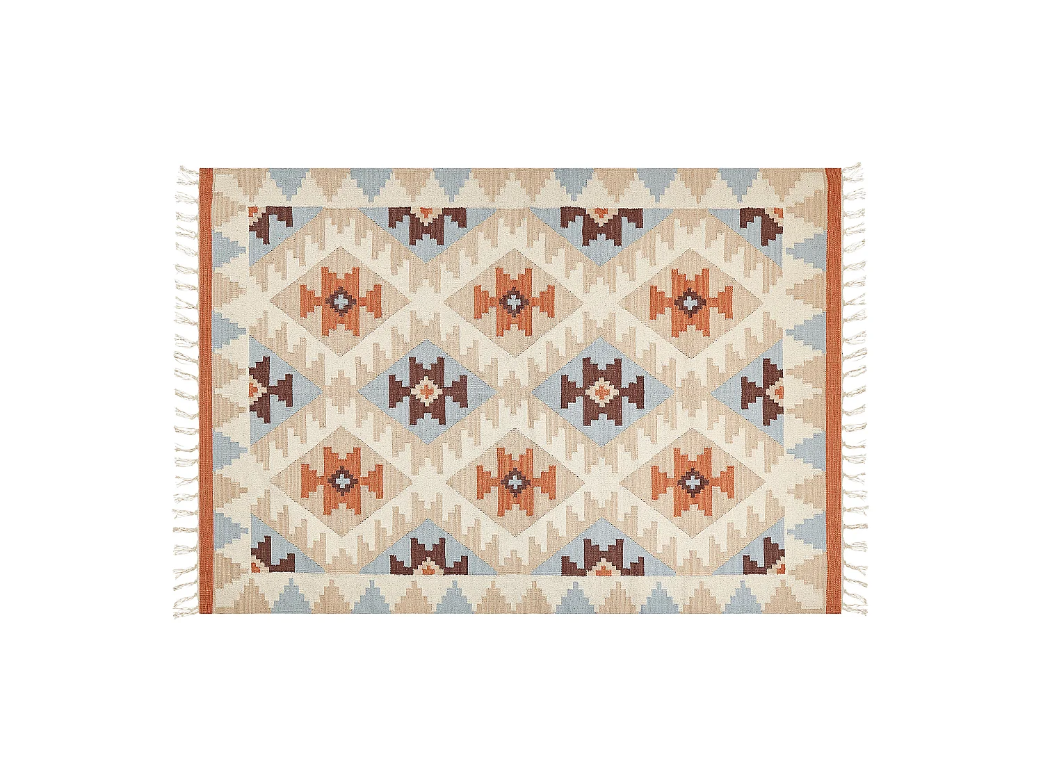 Kelim-Teppich Baumwolle bunt 160x230 cm handgewebt geometrisches Muster Dilijan