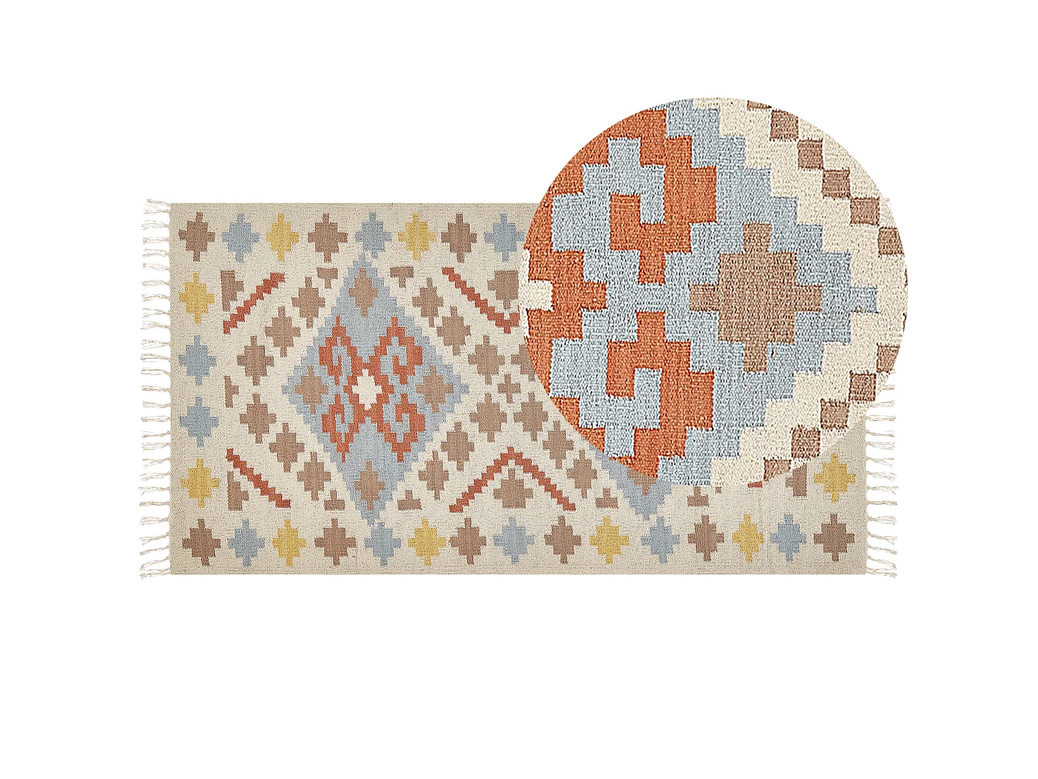 Tappeto kilim cotone multicolore 80 x 150 cm ATAN