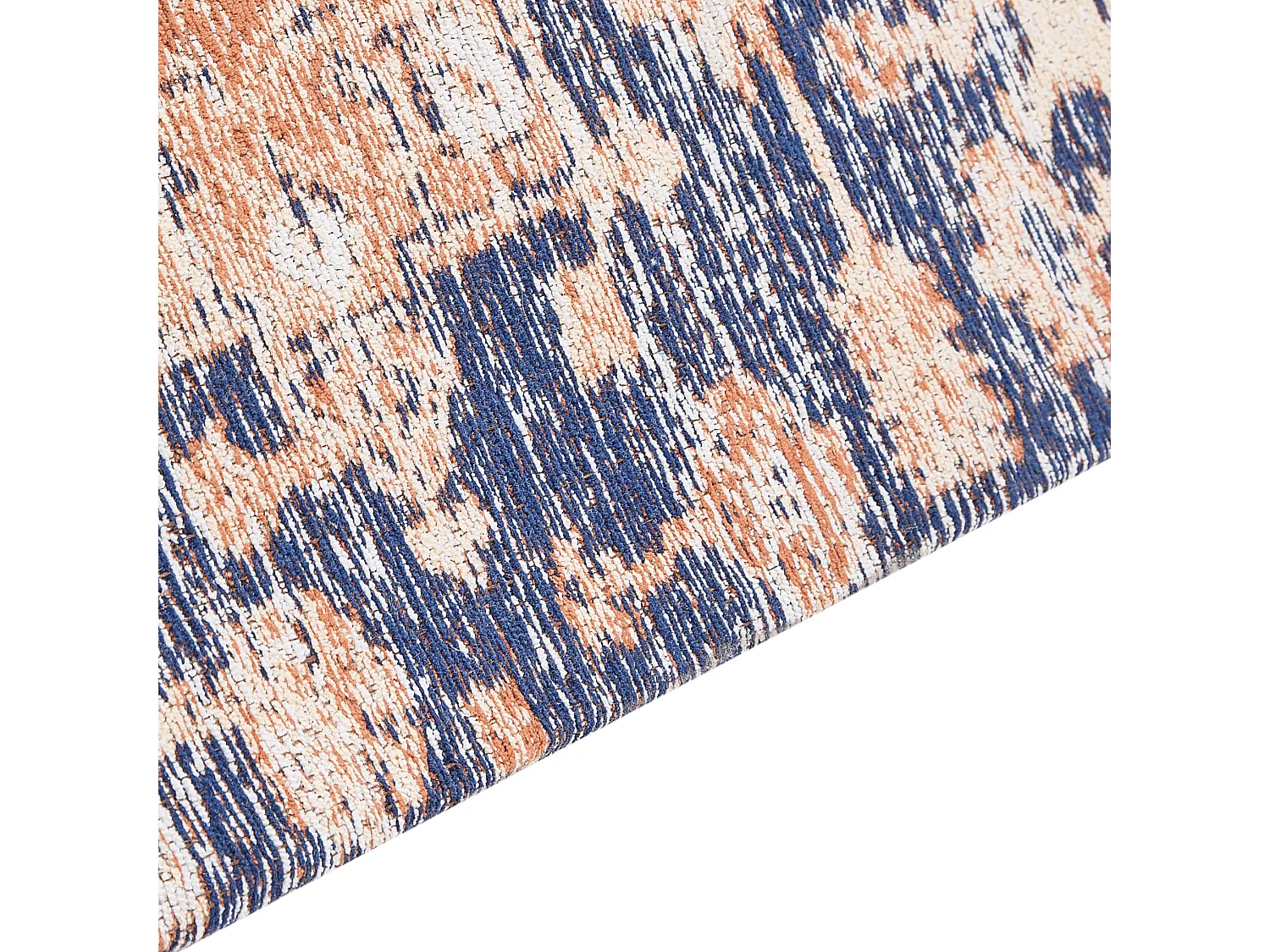 Vloerkleed katoen blauw/rood 140 x 200 cm KURIN