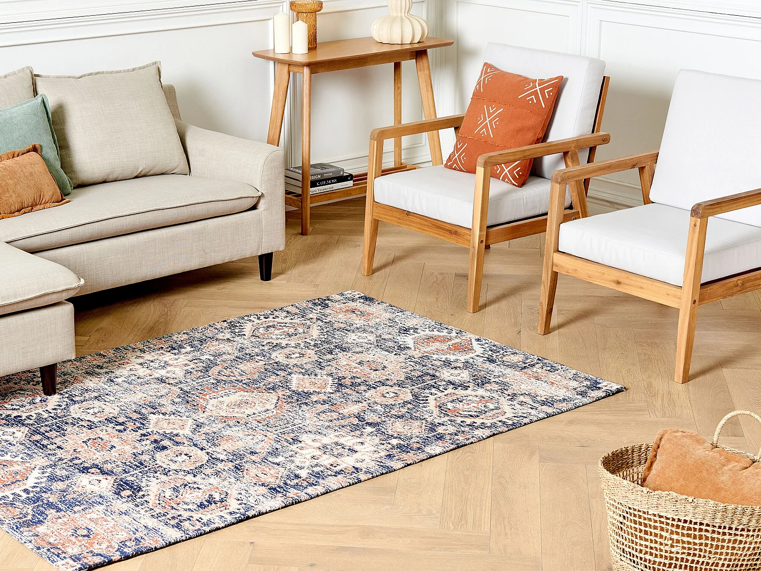Rug KURIN Blue 140 x 200 cm Cotton
