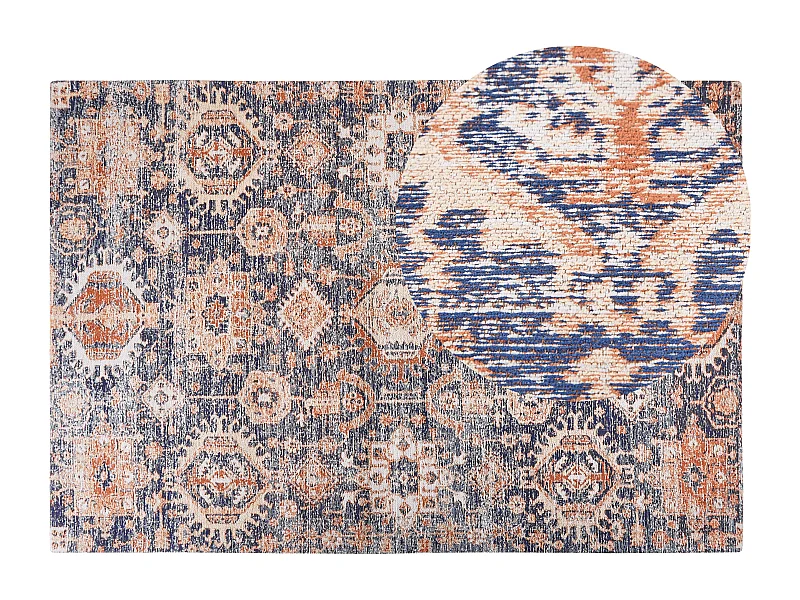 Tappeto cotone blu e rosso 200 x 300 cm KURIN