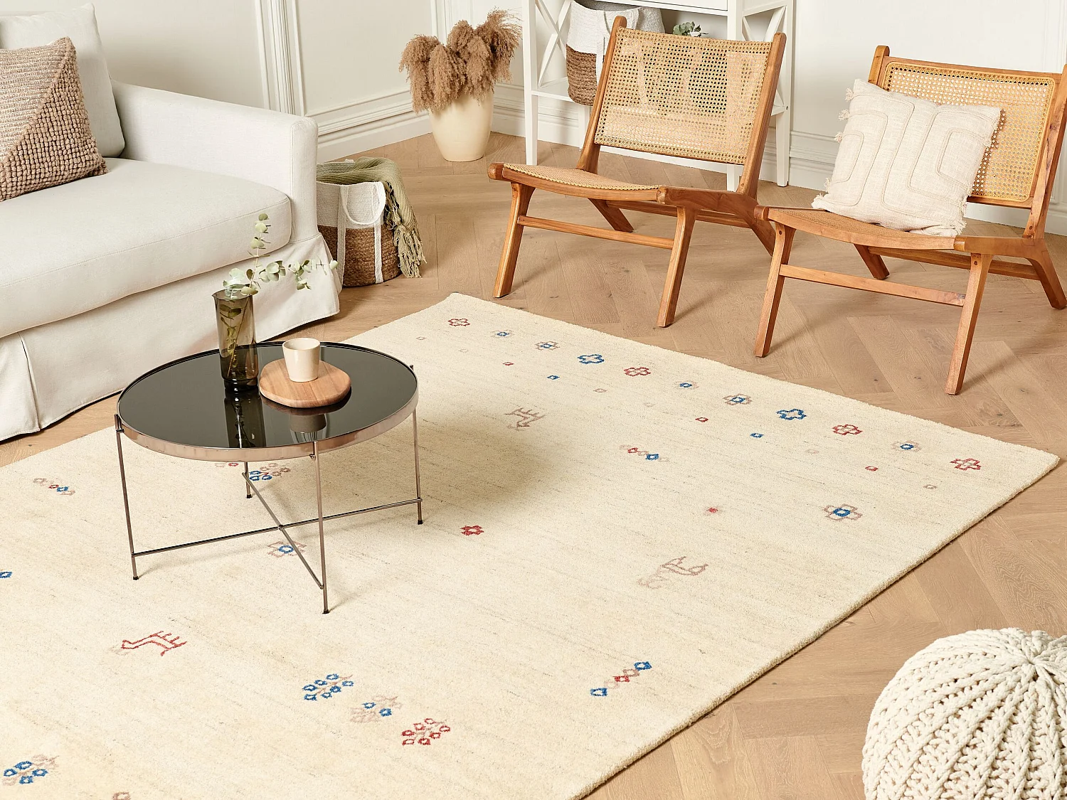 Vloerkleed gabbeh beige 200 x 300 cm SULUCA