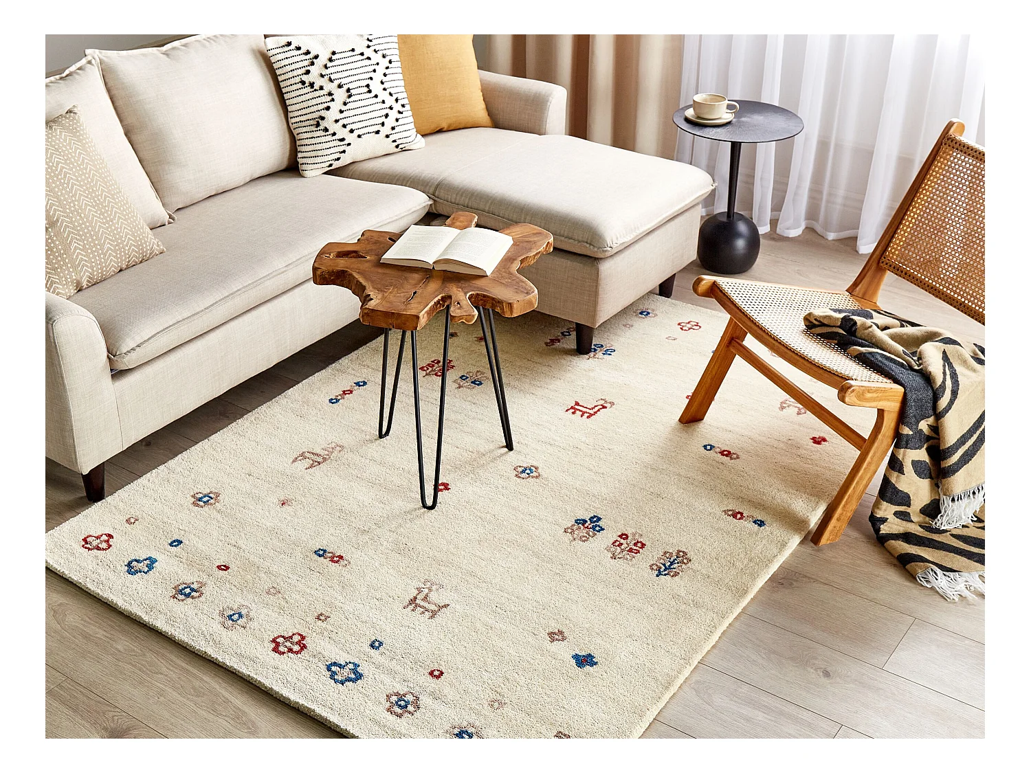 Vloerkleed gabbeh beige 140 x 200 cm SULUCA