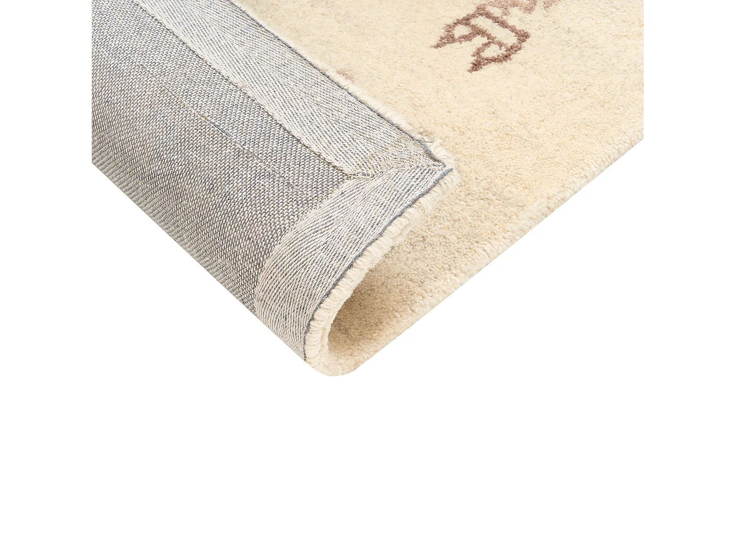Gabbeh Teppich Wolle beige 140 x 200 cm Blumenmuster Hochflor SULUCA