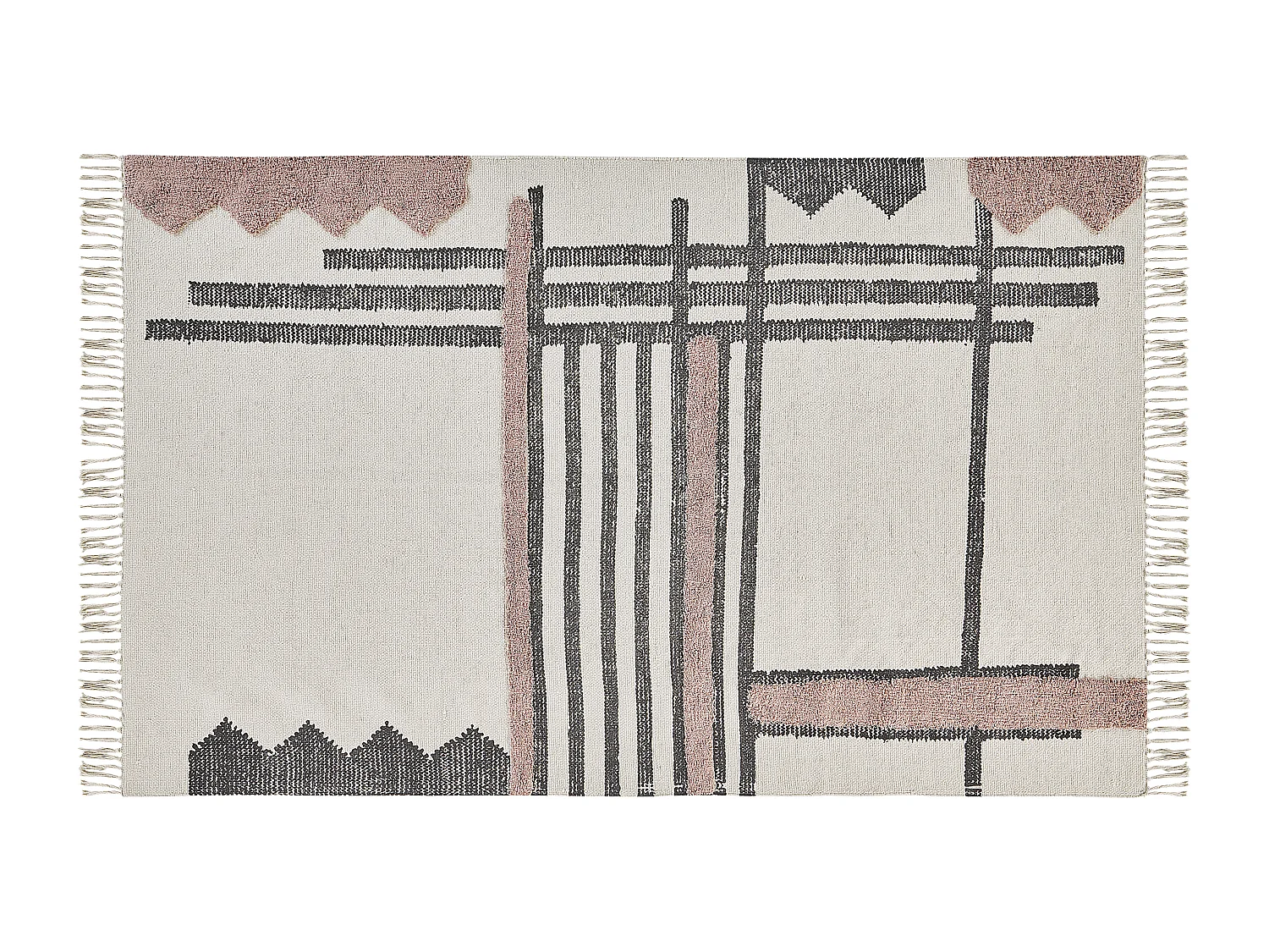 Vloerkleed katoen beige/zwart 160 x 230 cm MURADIYE