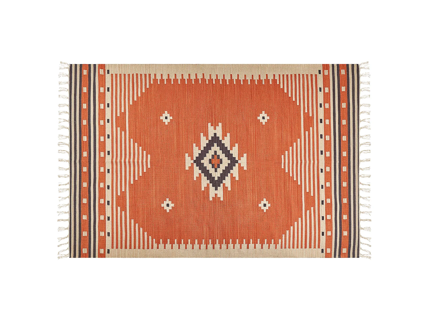 Tapis GAVAR Orange 200 x 300 cm Coton Kilim