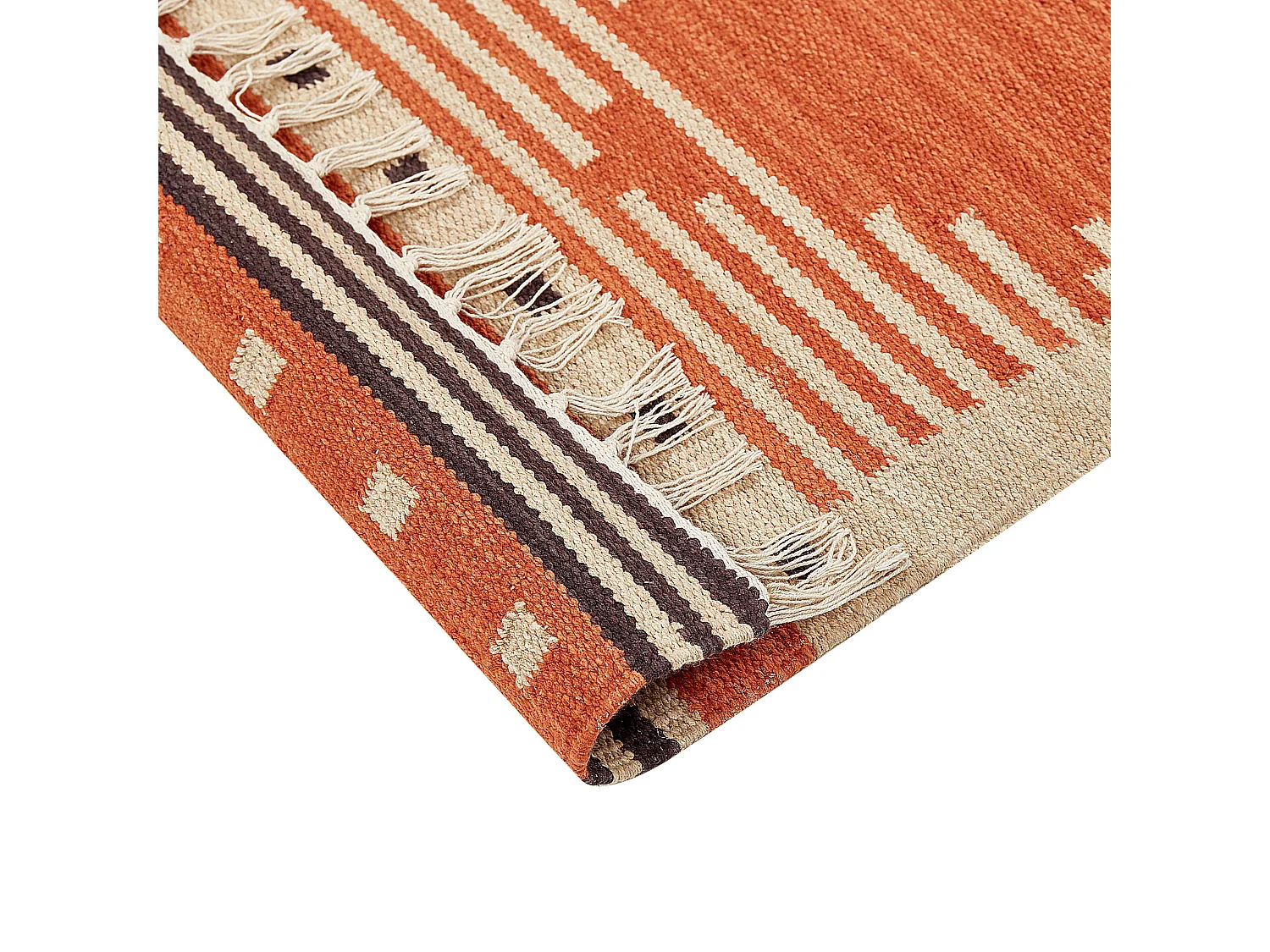 Tapis kilim en coton 140 x 200 cm orange GAVAR