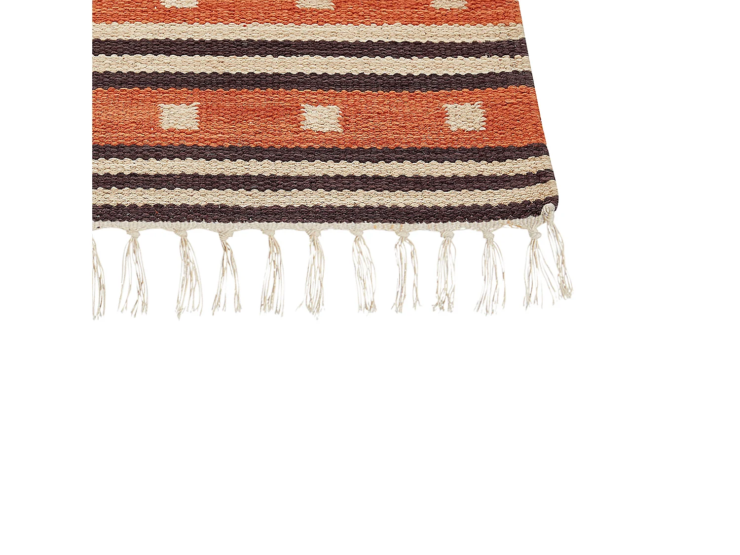 Tapis kilim en coton 160 x 230 cm orange GAVAR