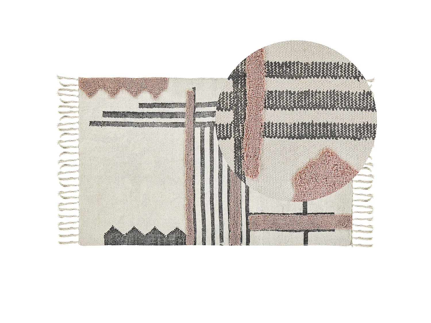Vloerkleed katoen beige/zwart 80 x 150 cm MURADIYE
