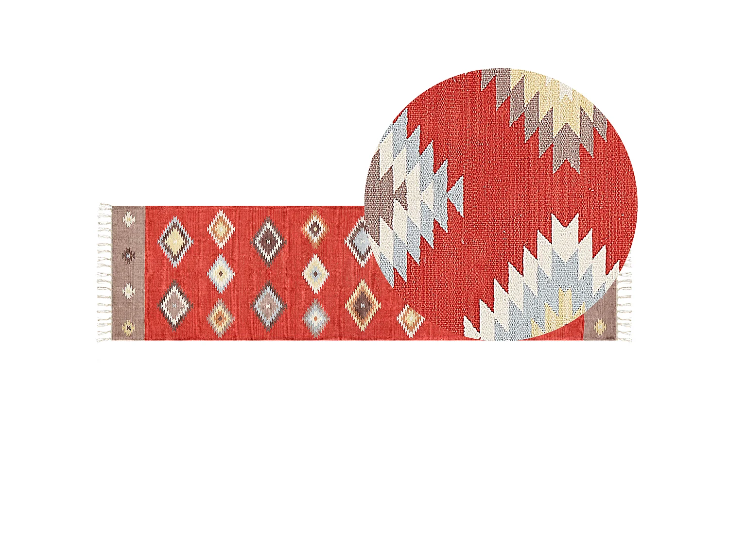 Tapete Kilim em algodão multicolor 80 x 300 cm LORUT