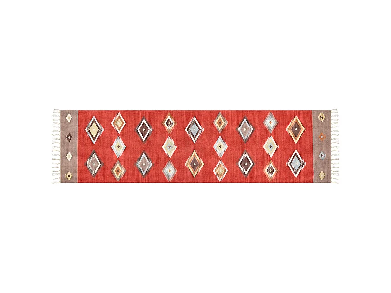 Tappeto Kilim cotone multicolore 80 x 300 cm LORUT