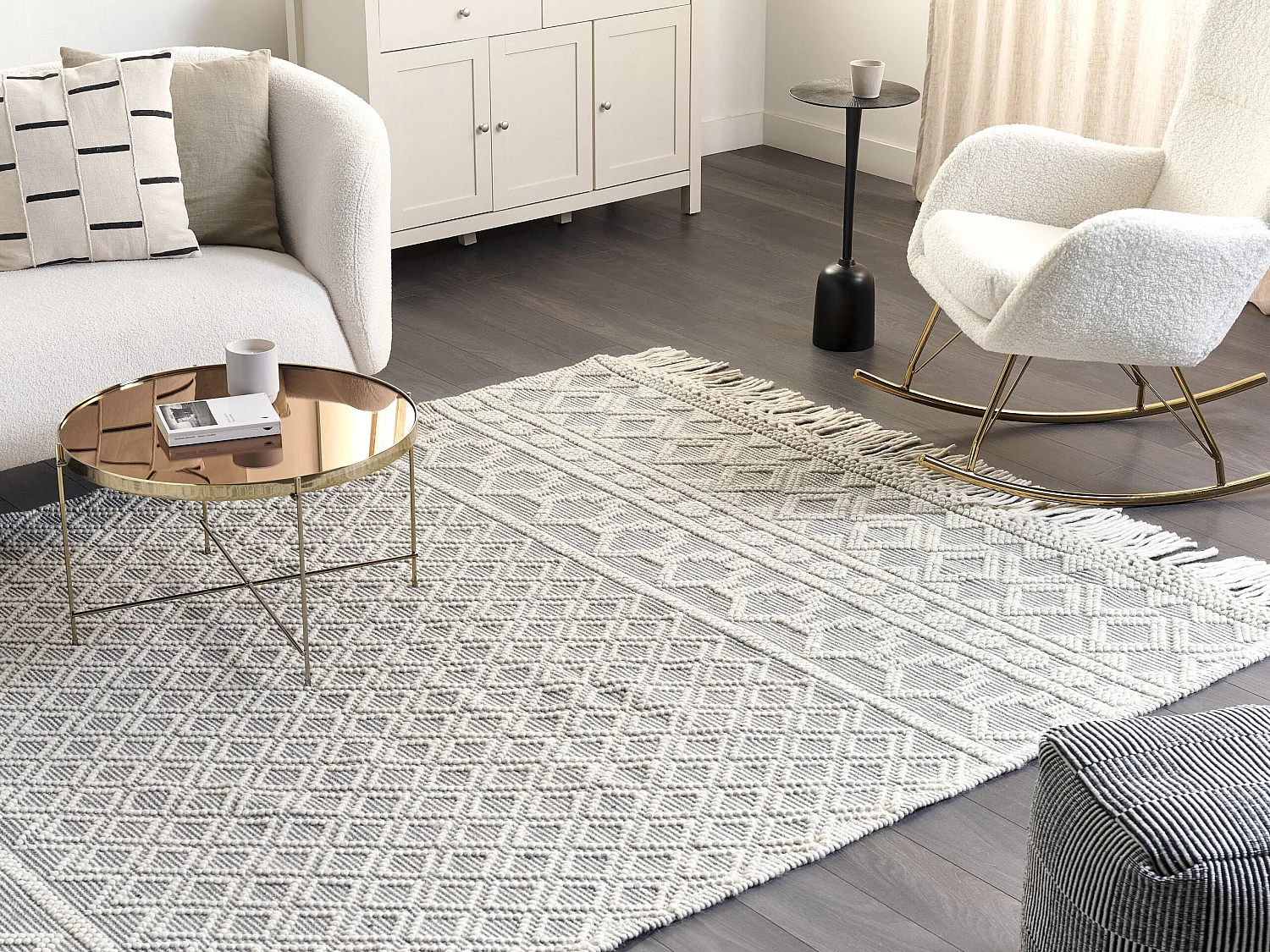 Tapis SOLHAN Gris Beige 200 x 300 cm Laine